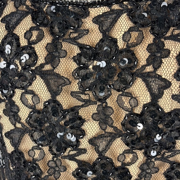 Andretta Donatello Black Lace Sequin Jacket & Tank Top Formal Set 2 Pieces Sz S - Picture 12 of 16